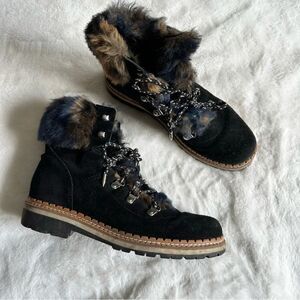 Sam Edelman Women’s Bronte Suede & Faux Fur Booties Size 7.5
